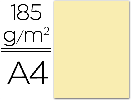 50h. cartulina Guarro A4 185g/m² crema